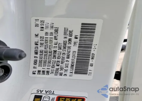 2015 Honda Cr-V Touring из США, поврежденный, VIN 5J6RM3H91FL024728